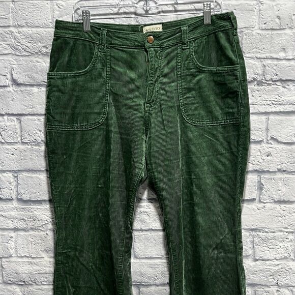 Anthropologie Pilcro Women Green Corduroy Flare Bootcut Leg Pants Size 32P 32X29 - Picture 4 of 12